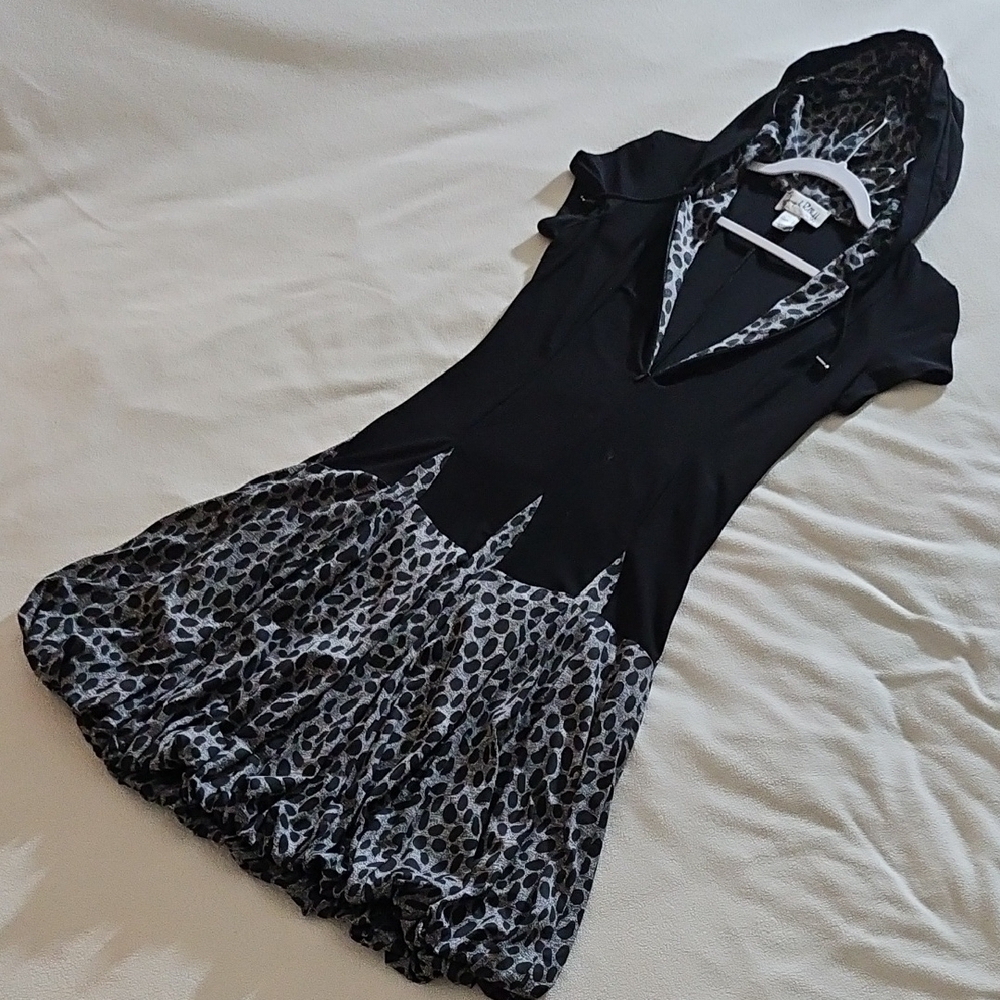 Joseph Ribkoff Black and Gray Patterned Dress